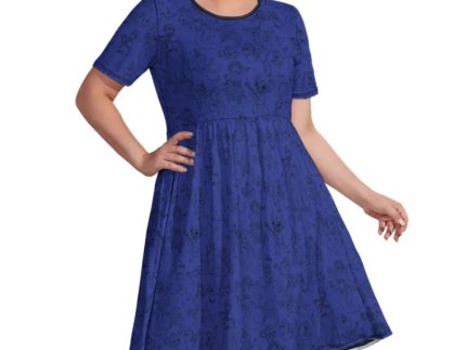 Women's Round Neck Plus Size Dress With Pockets