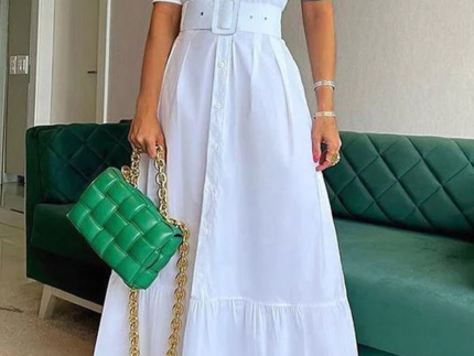 Puff-Sleeve Shirt Dress