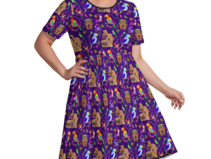 Women's Round Neck Plus Size Dress With Pockets