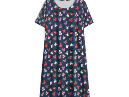 Mickey Flags Women's Swing Dress With Short Sleeve